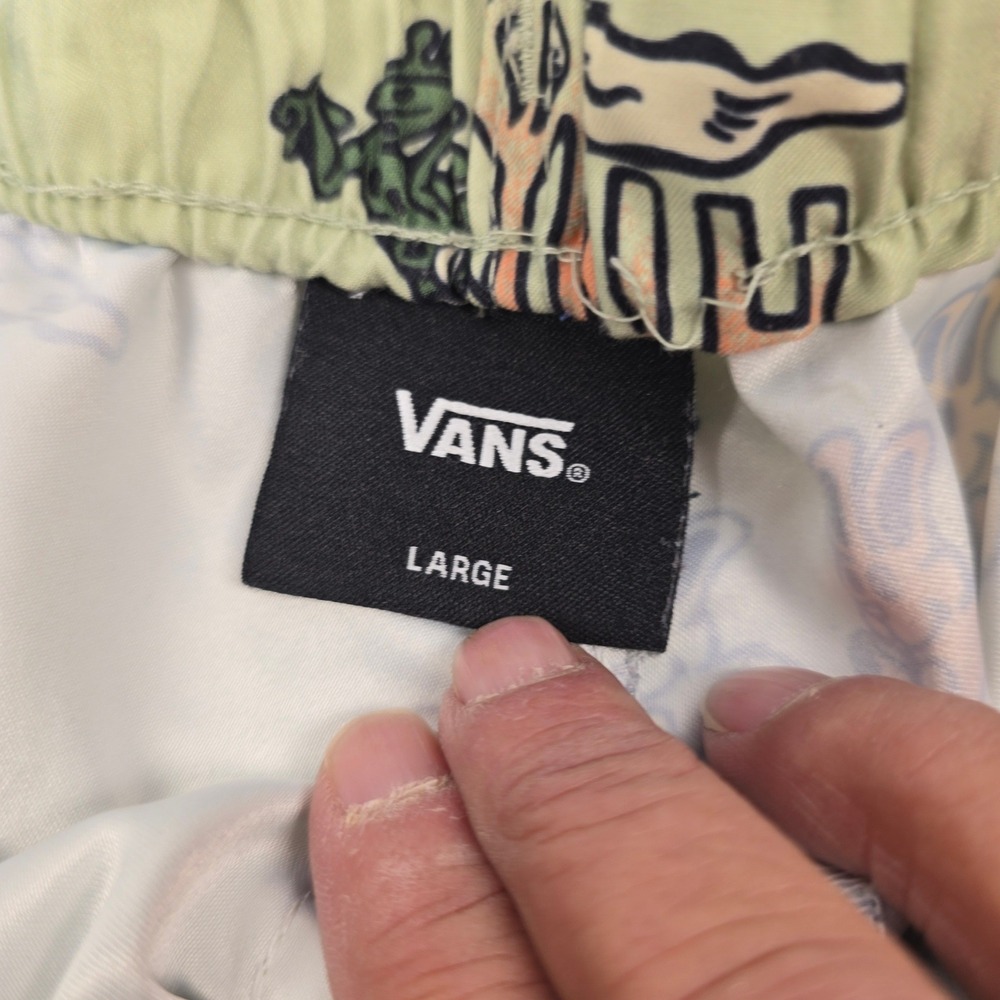 Vans Mens High On Peace Board Shorts Sage Green Graphic Swim Trunks Large - Picture 5 of 8